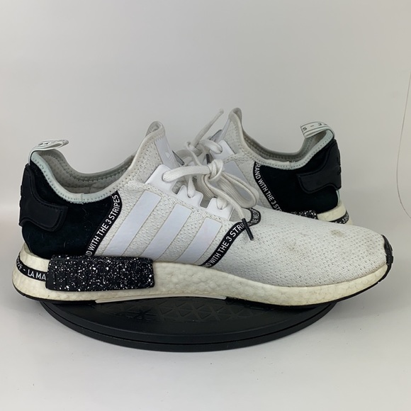 Adidas NMD R1 Boost Speckle Pack White/Black Running Shoes EF3326 Men's Size 14 - Picture 10 of 12